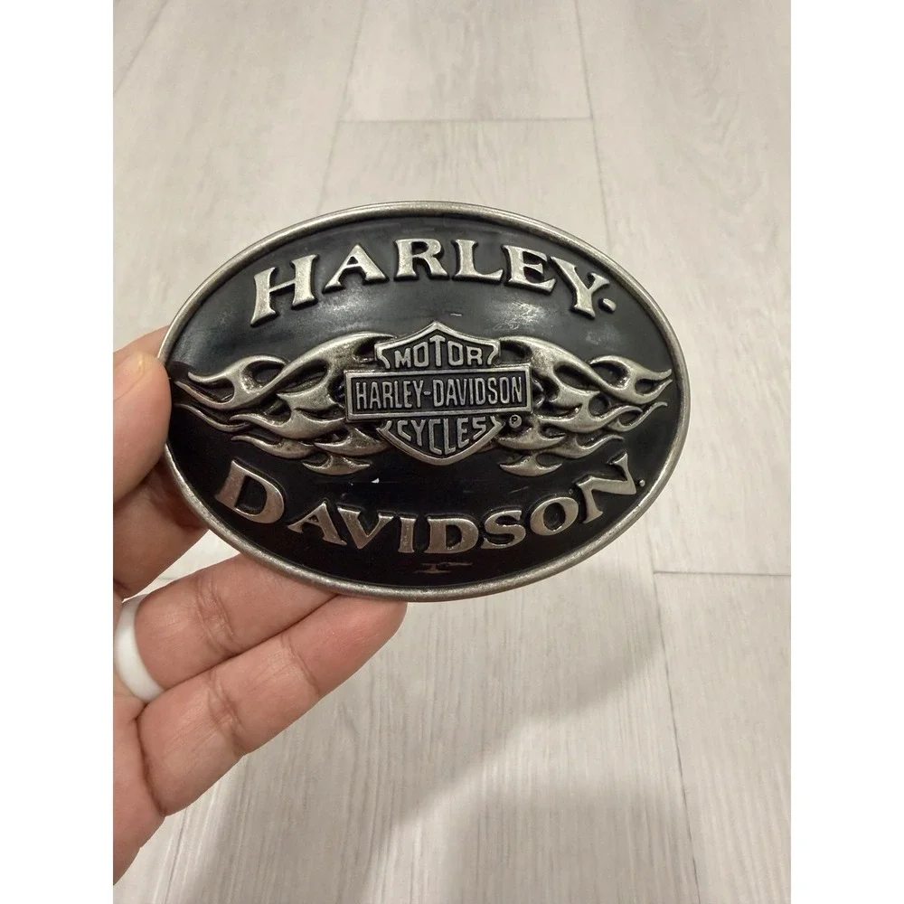 Harley Davidson Belt Buckle 2012 Flames Bar Shield 4